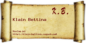 Klain Bettina névjegykártya